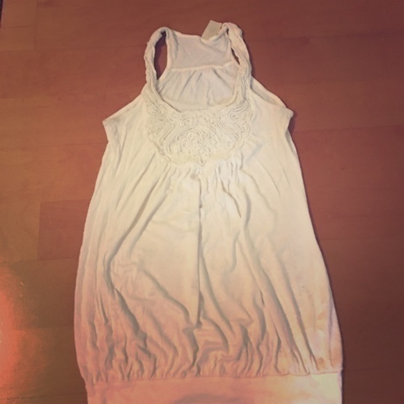 Ginger G white Flowy top with cinched bottom Small - Picture 2 of 8